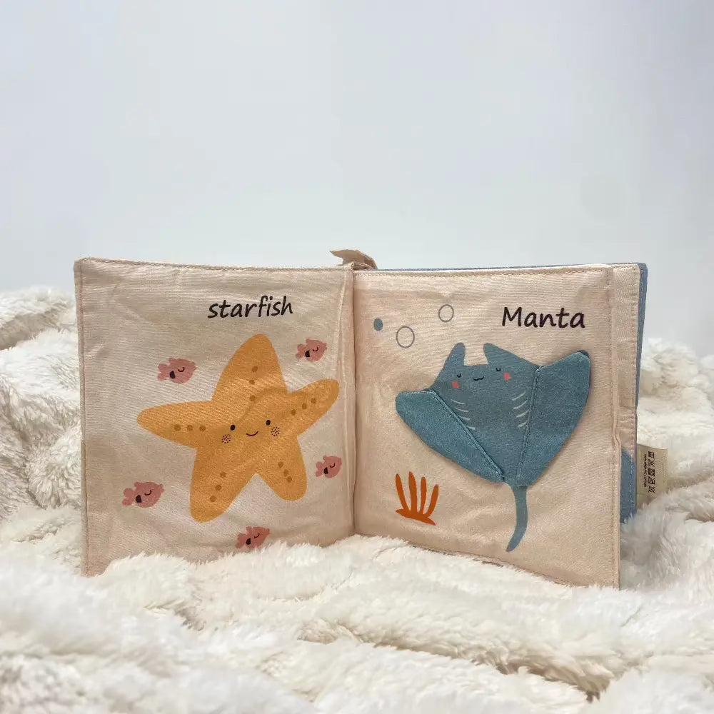 Ocean Friends Baby Fabric Book with Silicone Ring