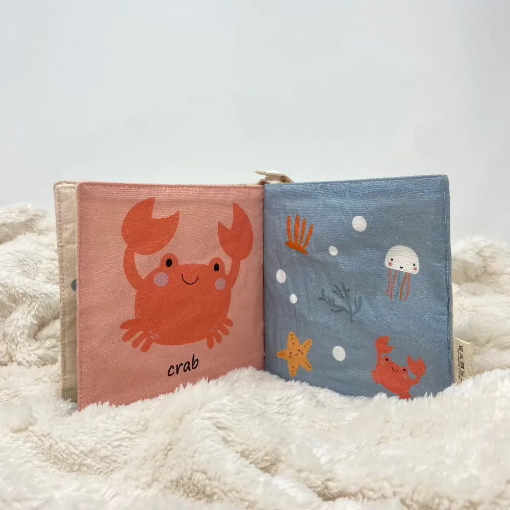 Ocean Friends Baby Fabric Book with Silicone Ring