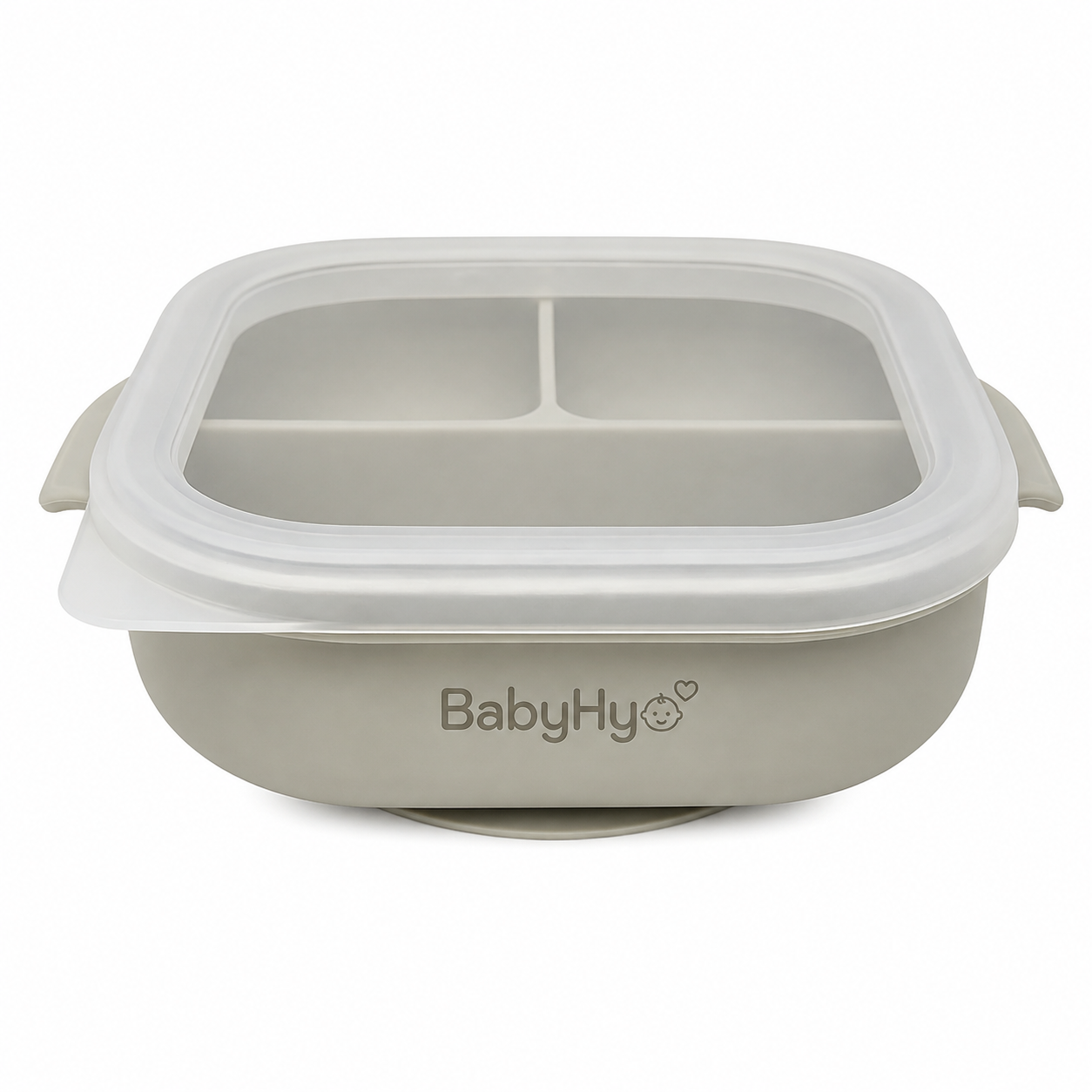 BabyHyo Baby Divided Feeding Tray with Lid – 3 Compartment Weaning Plate
