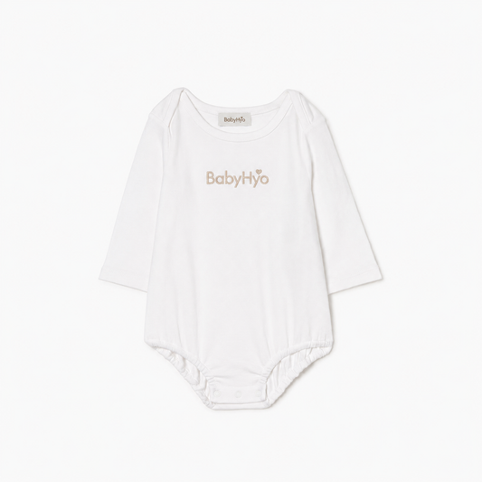 BabyHyo Long Sleeve Baby Bodysuit – White