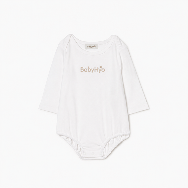 BabyHyo Long Sleeve Baby Bodysuit – White