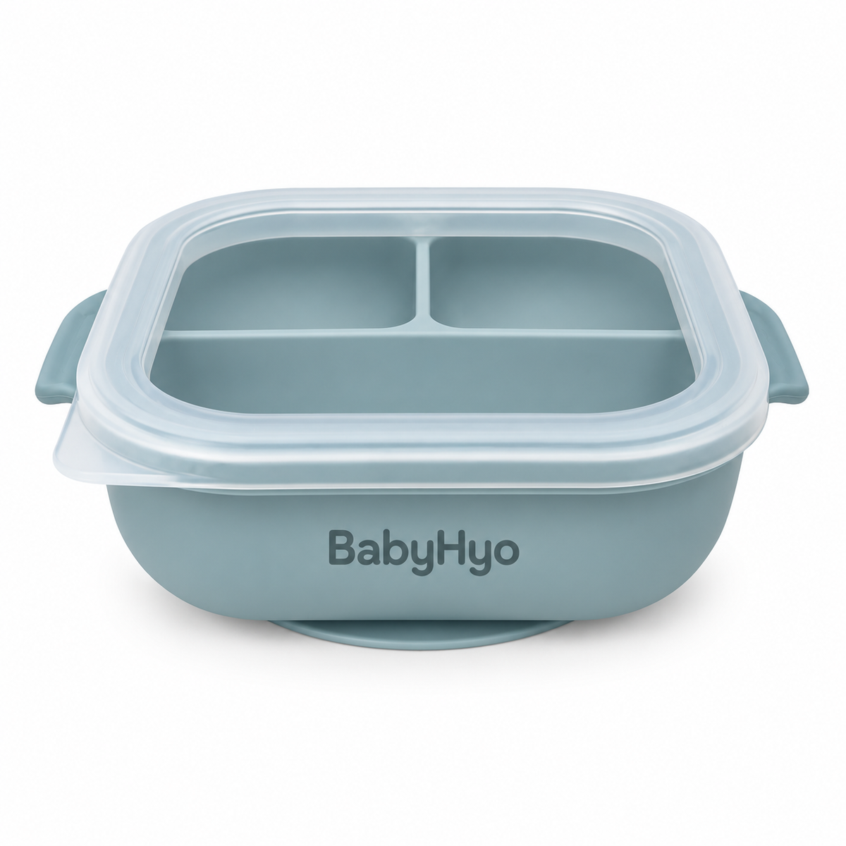 BabyHyo Baby Divided Feeding Tray with Lid – 3 Compartment Weaning Plate