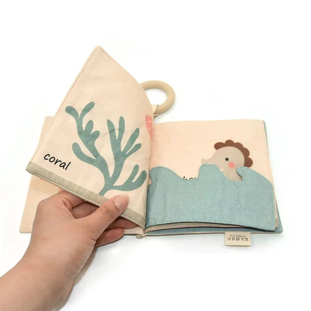 Ocean Friends Baby Fabric Book with Silicone Ring