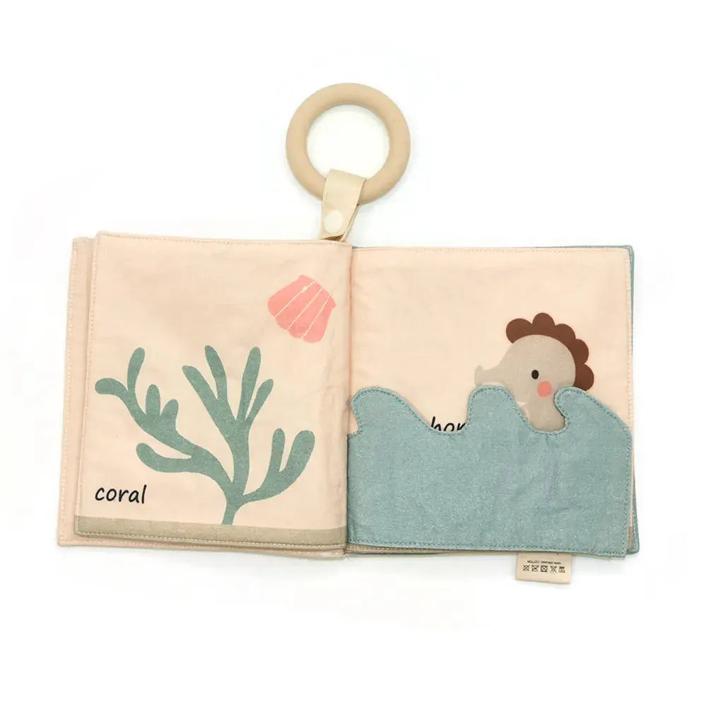 Ocean Friends Baby Fabric Book with Silicone Ring
